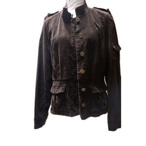 Military Brown Corduroy Calvin Klein Blazer Jacket Button Up Classic 98% Cotton